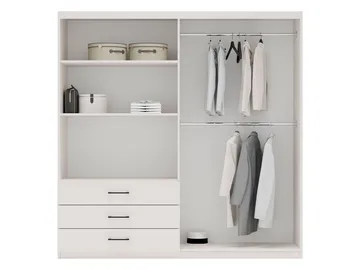Pekin Garderobeskap med Speil og Oppbevaring 215 cm i Tre - Beige - Oppbevaring - Garderober & garderobesystem