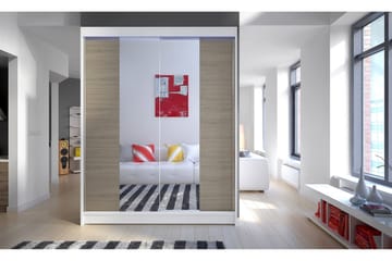 Pickering Garderobe med Speil 150x200 cm - Brun/Hvit - Oppbevaring - Garderober & garderobesystem