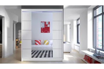 Pickering Garderobe med Speil 150x200 cm - Hvit - Oppbevaring - Garderober & garderobesystem