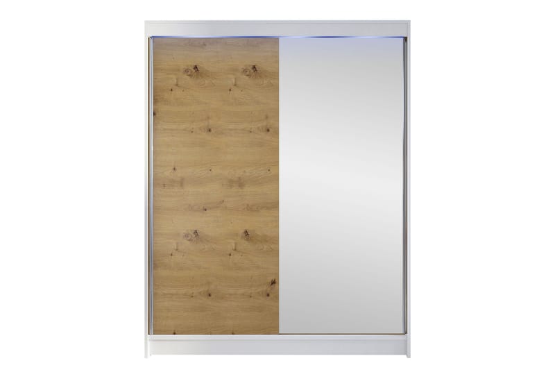 Pickering Garderobe Med Speil 150x200 cm - Hvit/Brun - Oppbevaring - Garderober & garderobesystem