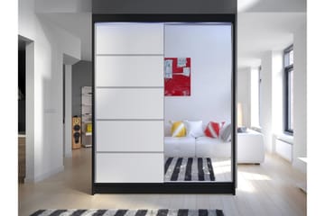 Pickering Garderobe Med Speil 150x200 cm - Svart Og Hvitt - Oppbevaring - Garderober & garderobesystem