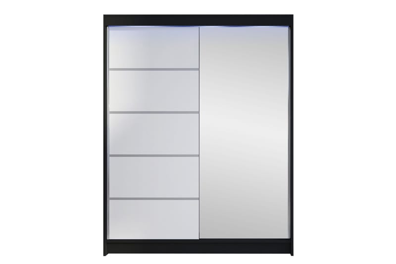 Pickering Garderobe Med Speil 150x200 cm, Svart Og Hvitt