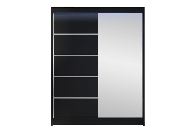 Pickering Garderobe Med Speil 150x200 cm - Svart - Oppbevaring - Garderober & garderobesystem