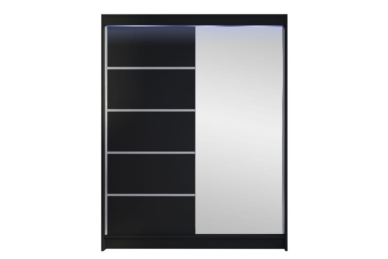 Pickering Garderobe Med Speil 150x200 cm - Svart - Oppbevaring - Garderober & garderobesystem