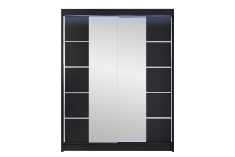 Pickering Garderobe Med Speil 150x200 cm, Svart