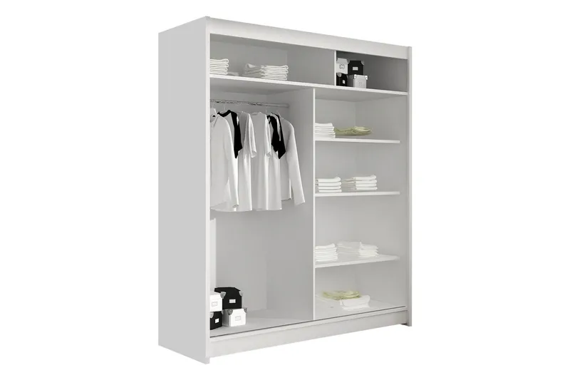 Pickering Garderobe Med Speil 150x200 cm - Svart/Brun - Oppbevaring - Garderober & garderobesystem
