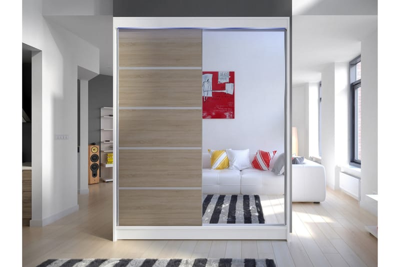 Pickering Garderobe Med Speil 150x200 cm - Oppbevaring - Garderober & garderobesystem