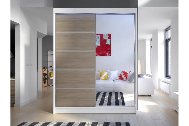 Pickering Garderobe Med Speil 150x200 cm - Oppbevaring - Garderober & garderobesystem