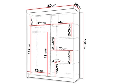 Piedras garderobe med speil 150x200 cm - Brun - Oppbevaring - Garderober & garderobesystem