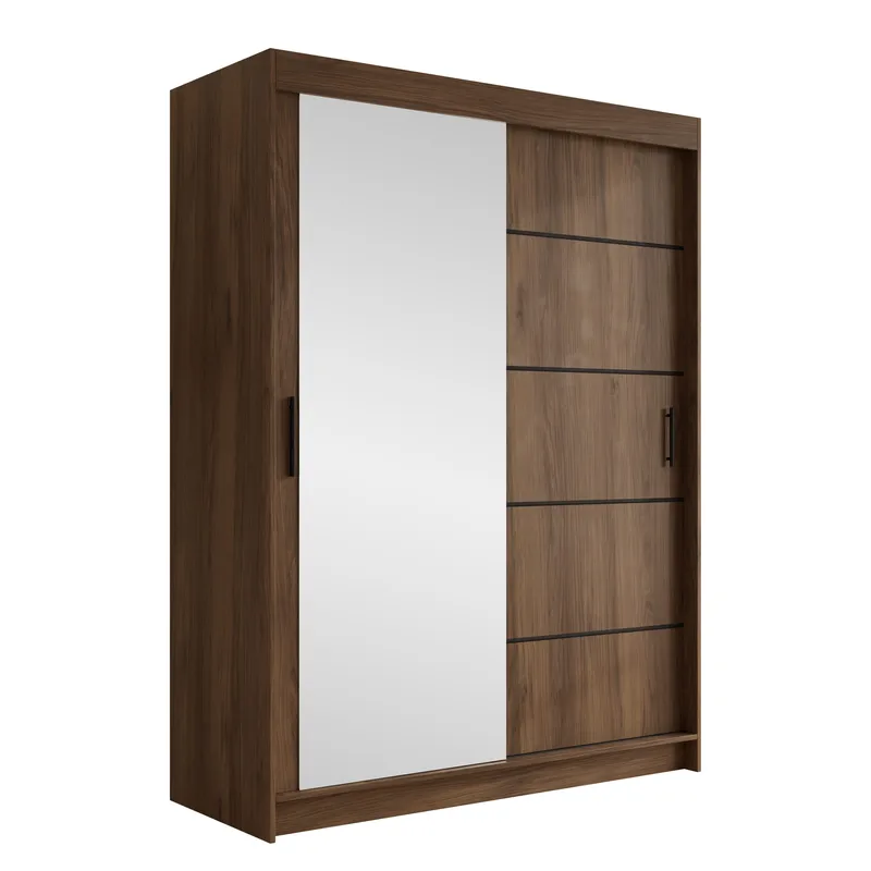 Piedras garderobe med speil 150x200 cm - Brun - Oppbevaring - Garderober & garderobesystem