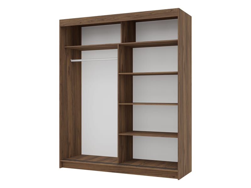 Piedras garderobe med speil 180x215 cm - Brun - Oppbevaring - Garderober & garderobesystem