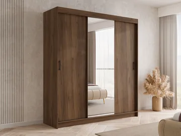 Piedras garderobe med speil 200x215 cm - Brun - Oppbevaring - Garderober & garderobesystem