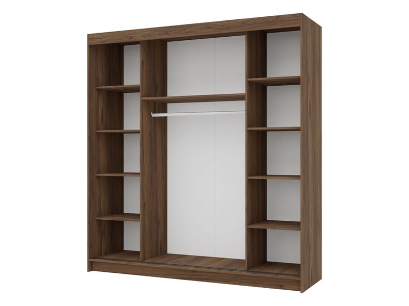 Piedras garderobe med speil 200x215 cm - Brun - Oppbevaring - Garderober & garderobesystem