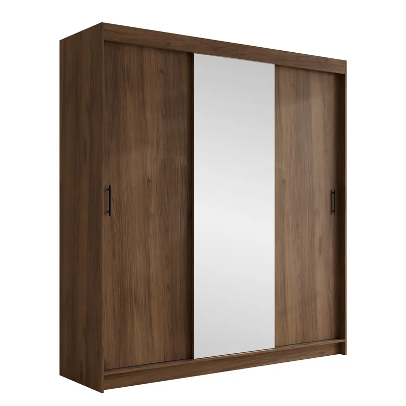 Piedras garderobe med speil 200x215 cm - Brun - Oppbevaring - Garderober & garderobesystem