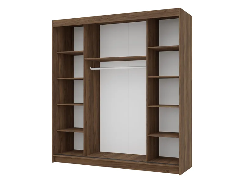 Piedras garderobe med speil 200x215 cm - Brun - Oppbevaring - Garderober & garderobesystem