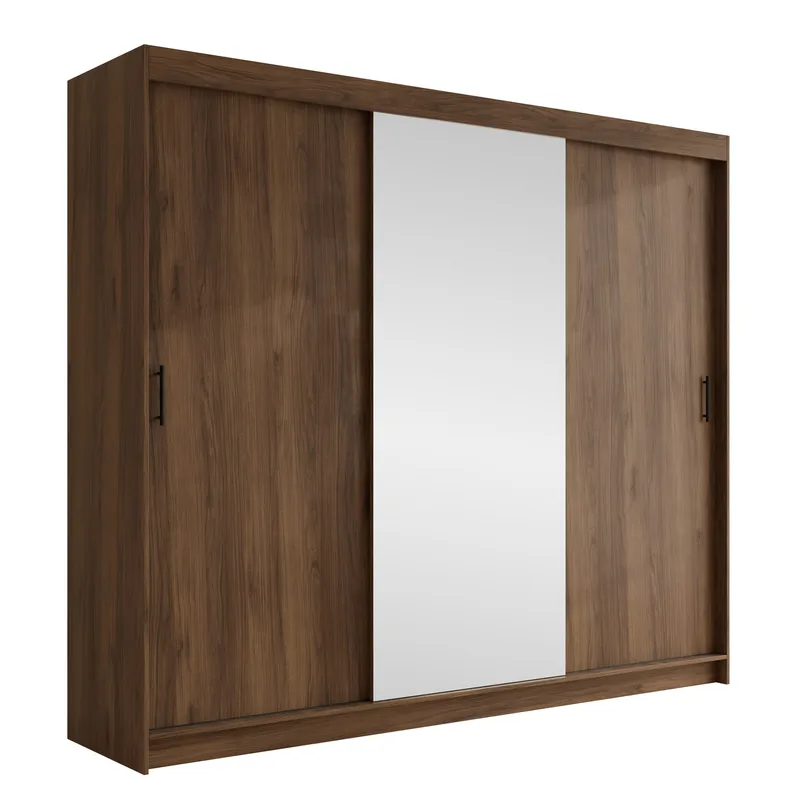 Piedras garderobe med speil 250x215 cm, Brun