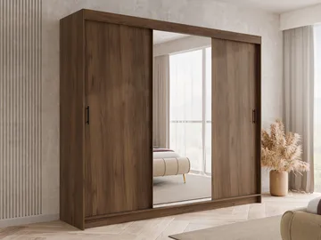 Piedras garderobe med speil 250x215 cm - Brun - Oppbevaring - Garderober & garderobesystem