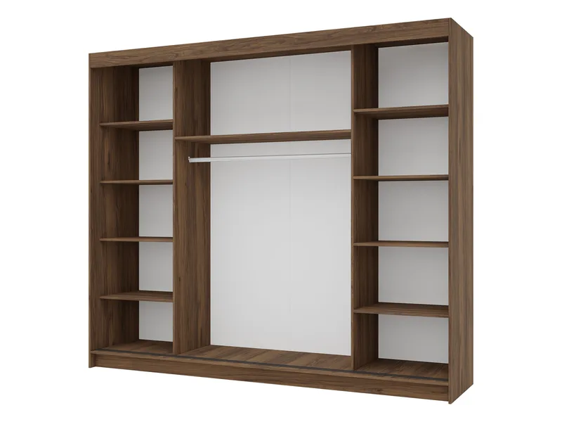 Piedras garderobe med speil 250x215 cm - Brun - Oppbevaring - Garderober & garderobesystem
