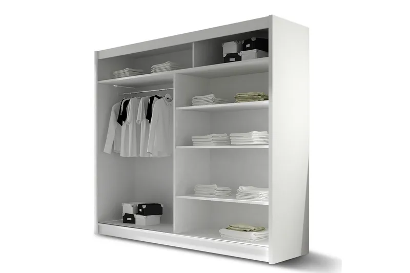 Prag Garderobe Skyvedører med Speil - Svart - Oppbevaring - Garderober & garderobesystem