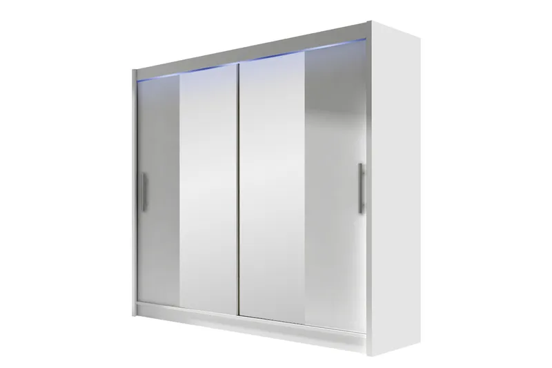 Prag Garderobeskap med Speil 180x215 cm, Hvit