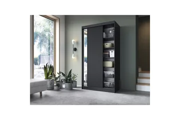 Prescco Garderobe 120 cm i Malt Tre - Sort - Oppbevaring - Garderober & garderobesystem