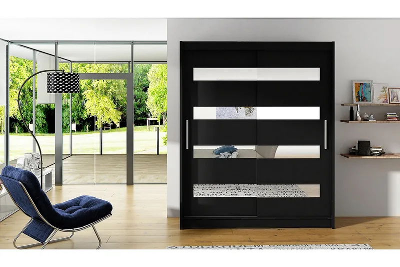 Presto Garderobe 150 cm i Malt Tre - Svart - Oppbevaring - Garderober & garderobesystem