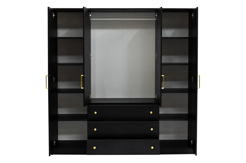 Retro Garderobe M. Speil 196x200 cm - Oppbevaring - Garderober & garderobesystem