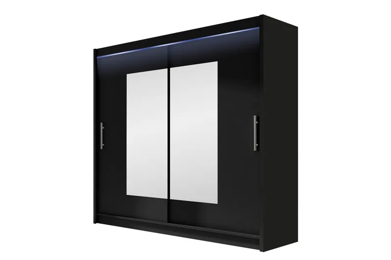 Rilievo Garderobeskap Med Speil 180x215 cm - Brun - Oppbevaring - Garderober & garderobesystem