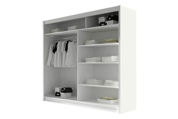 Rilievo Garderobeskap Med Speil 180x215 cm - Brun - Oppbevaring - Garderober & garderobesystem