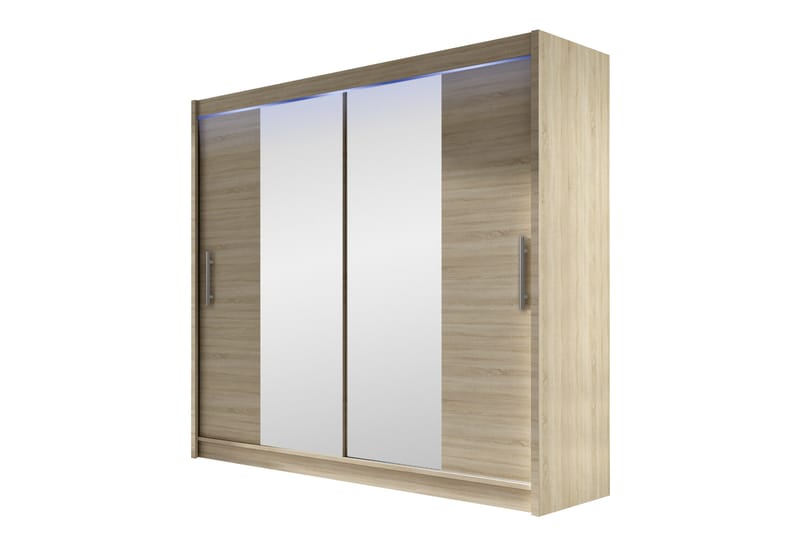 Rilievo Garderobeskap Med Speil 180x215 cm - Brun - Oppbevaring - Garderober & garderobesystem