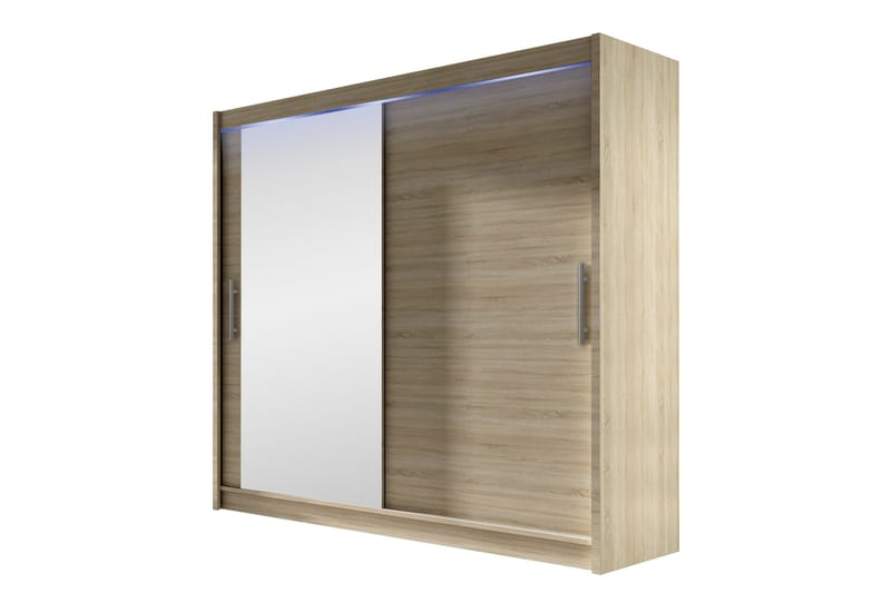 Rilievo Garderobeskap Med Speil 180x215 cm - Brun - Oppbevaring - Garderober & garderobesystem