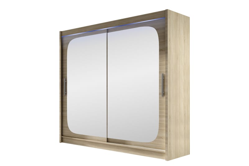Rilievo Garderobeskap Med Speil 180x215 cm - Brun - Oppbevaring - Garderober & garderobesystem