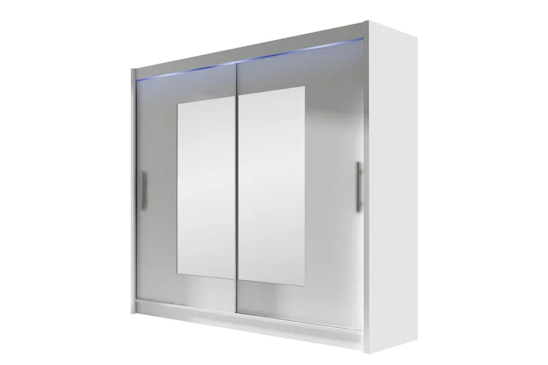 Rilievo Garderobeskap Med Speil 180x215 cm - Hvit - Oppbevaring - Garderober & garderobesystem