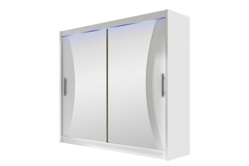 Rilievo Garderobeskap Med Speil 180x215 cm - Hvit - Oppbevaring - Garderober & garderobesystem