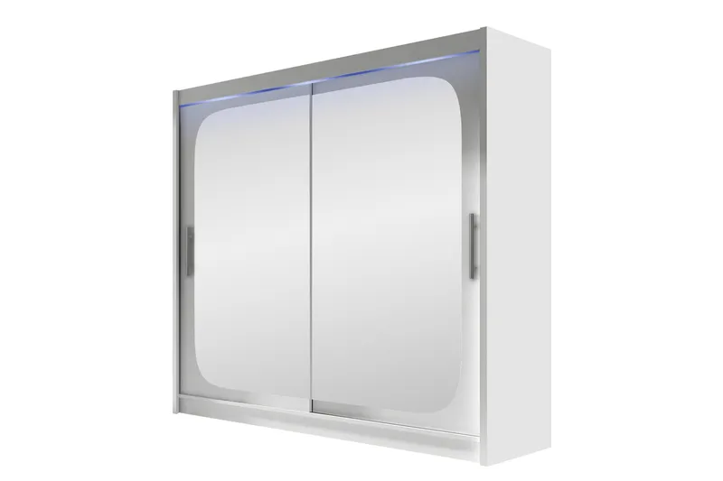 Rilievo Garderobeskap Med Speil 180x215 cm - Hvit - Oppbevaring - Garderober & garderobesystem