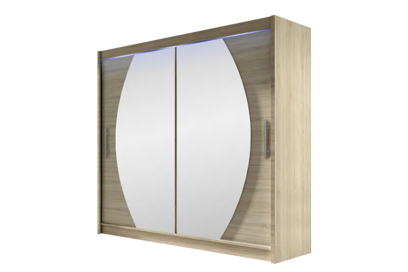 Rilievo Garderobeskap Med Speil 180x215 cm, Rosa