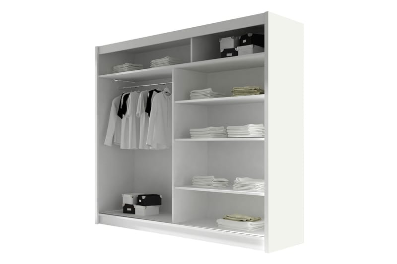 Rilievo Garderobeskap Med Speil 180x215 cm - Rosa - Oppbevaring - Garderober & garderobesystem