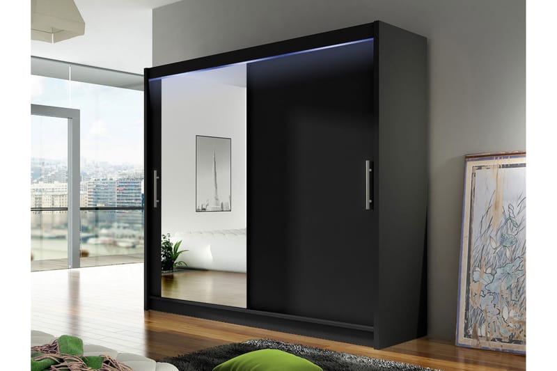 Rilievo Garderobeskap Med Speil 180x215 cm - Oppbevaring - Garderober & garderobesystem