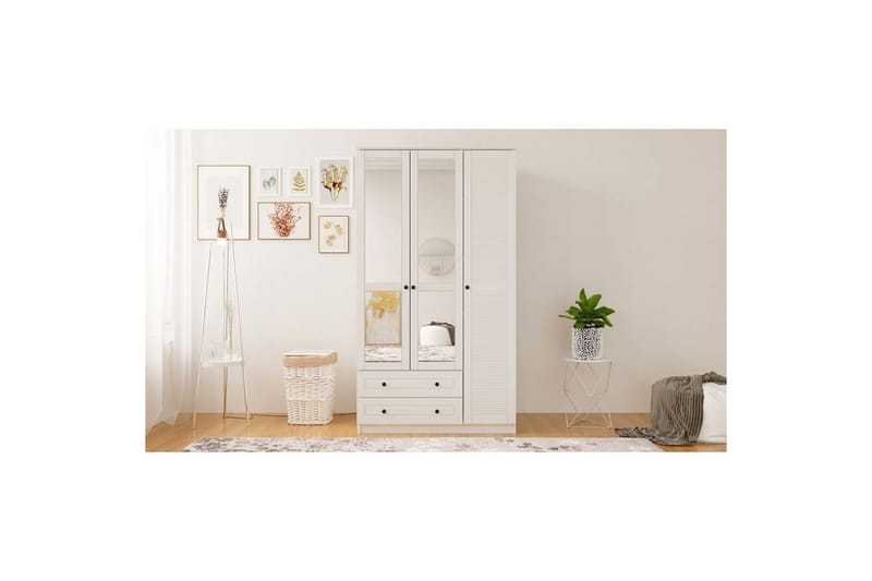 Rynric Garderobe 105x184 cm - Matt Hvit - Oppbevaring - Garderober & garderobesystem
