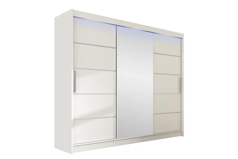 Sia Garderobe med Speil 250x215 cm, Hvit