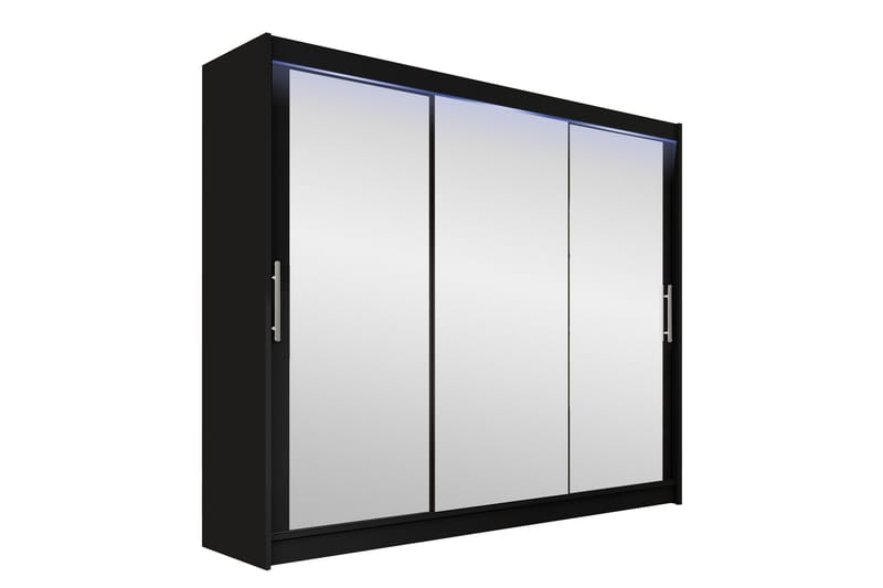 Sia Garderobe med Speil 250x215 cm, Svart