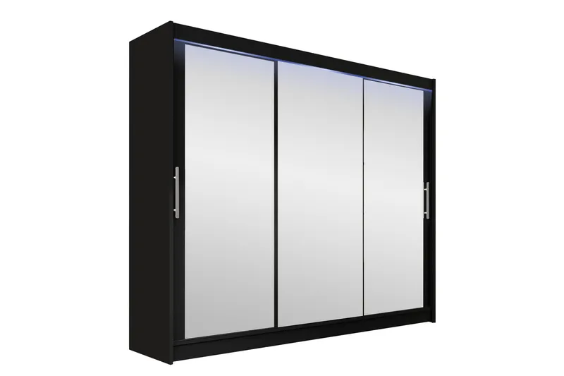 Sia Garderobe med Speil 250x215 cm, Svart