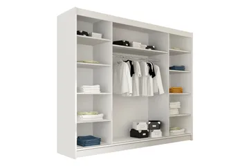 Sia Garderobe med Speil 250x215 cm - Svart - Oppbevaring - Garderober & garderobesystem
