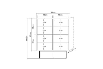 Quantum Solo Highboard 93x115 cm Svart/Brun - Hanah Home - Oppbevaring - Skap - Oppbevaringsskap