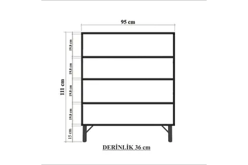 Terrazzo Highboard 95x111 cm Hvit - Hanah Home - Oppbevaring - Skap - Oppbevaringsskap