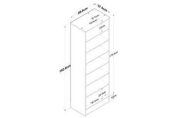 Hooda Highboard 59,8x182,8 cm Hvit - Hanah Home - Oppbevaring - Skap - Oppbevaringsskap
