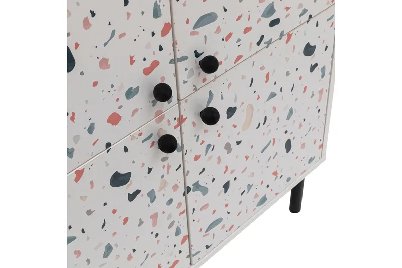 Terrazzo Highboard 95x111 cm Hvit - Hanah Home - Oppbevaring - Skap - Oppbevaringsskap