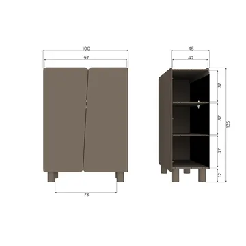 2-dørs skap Root 100 cm - Trøffelbrun - Oppbevaring - Skap - Oppbevaringsskap