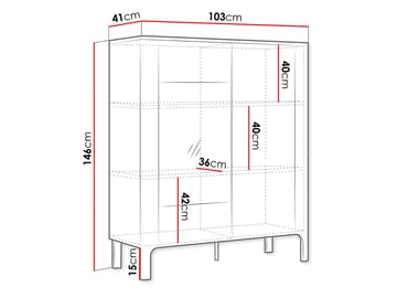 Aggarwal Vitrineskap 103 cm med Belysning - Oppbevaring - Skap - Vitrineskap