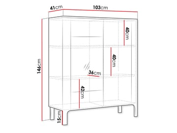 Aggarwal Vitrineskap 103 cm - Oppbevaring - Skap - Vitrineskap